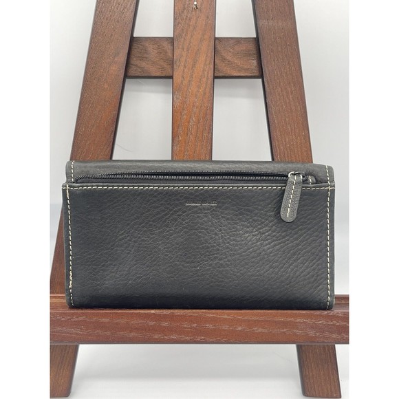 Fossil Popstitch Soft Black Leather Trifold Wallet & Checkbook Cover 7x3 - Picture 8 of 8